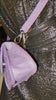 Lilac ostrich mini bag, cow leather, Amorsito mini bag multifunctional, Blame Lilac 