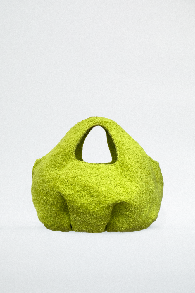 Limen green mini shopper bag, in towel by Blame Lilac