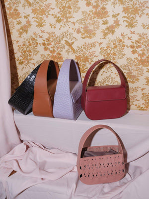 
                  
                    Blame Lilac cesta family, leather handbags
                  
                